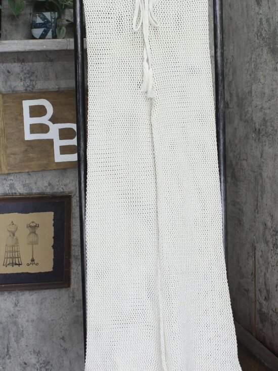 White Capittana Raffa Scalloped Cover Up Pants C1697 Ivory Off M L